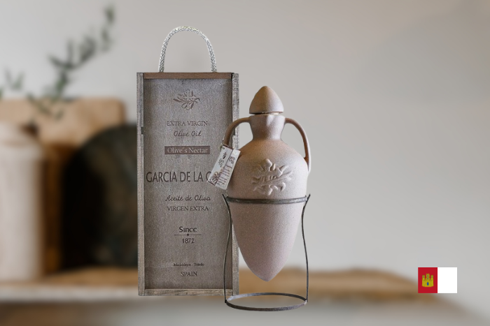 Aceite de Oliva Virgen Extra 500ml. Ánfora cerámica + caja de madera. image