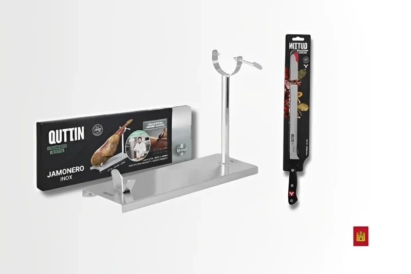 Set de soporte y cuchillo 28cm jamonero image